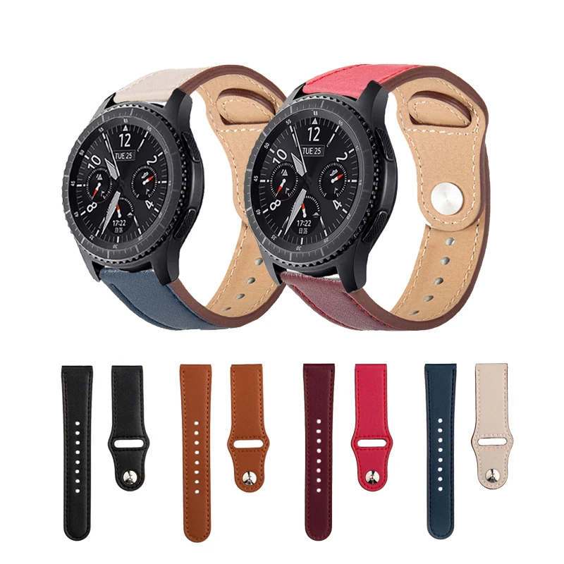 Leather Strap for Samsung Watch Band Galaxy 42 46mm Universal Quick Replacement Straps | Наручные часы