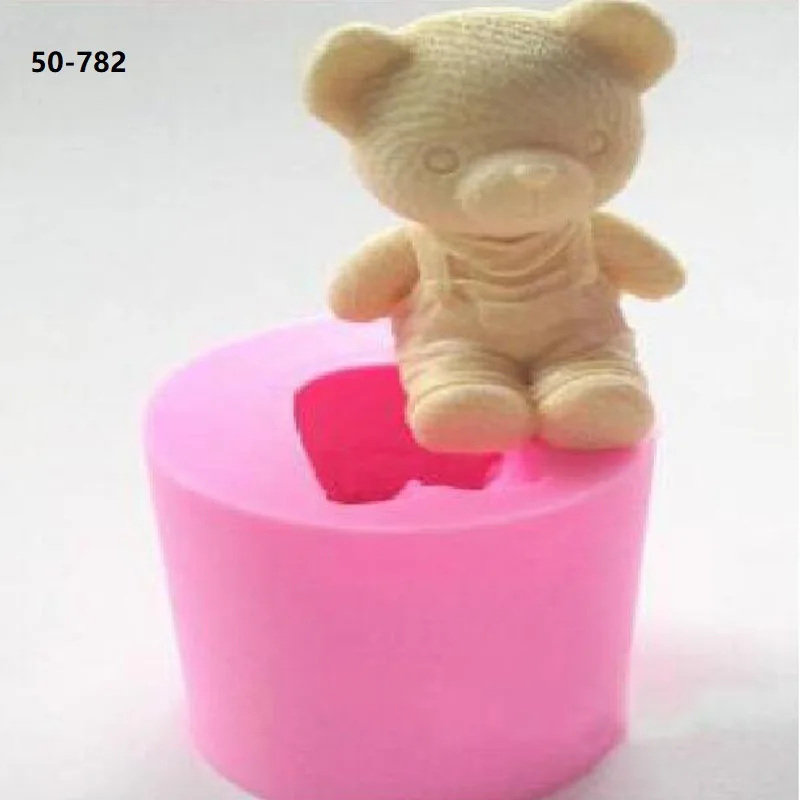 3D Медведь силиконовая форма в виде розы Форма помадка шоколадный пудинг для мыла
