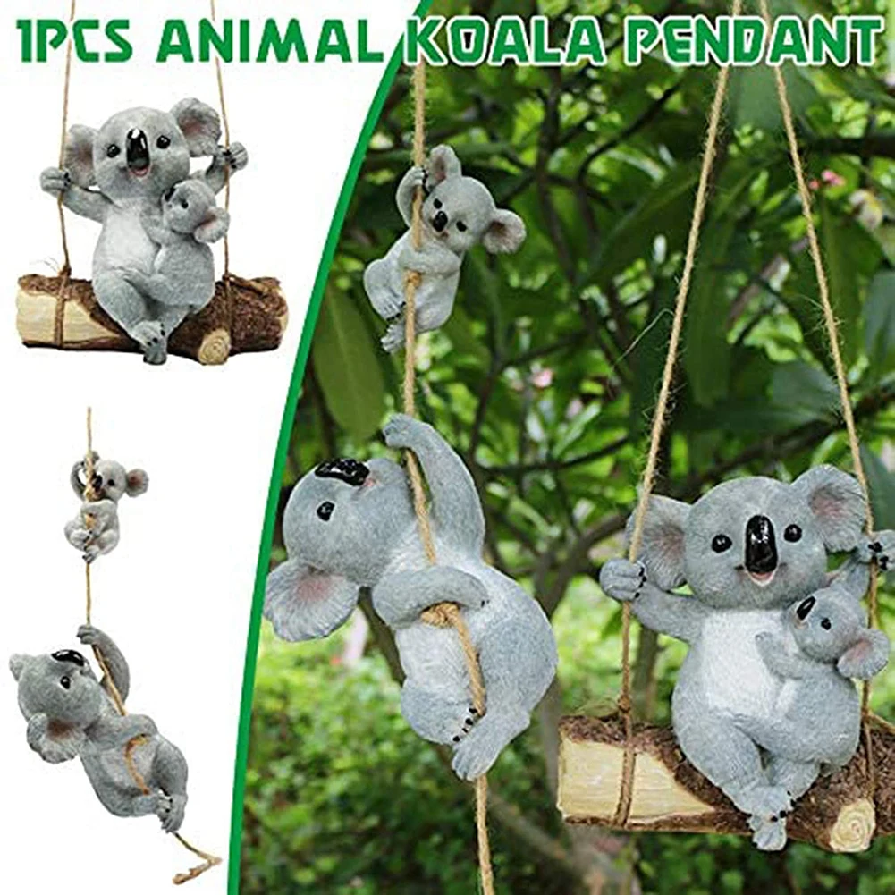 

Garden Koala Outdoor Miniature Villa Lawn Resin Fairy Decor Statues Courtyard Home Ornaments Statue Gift Courtyard Decoration