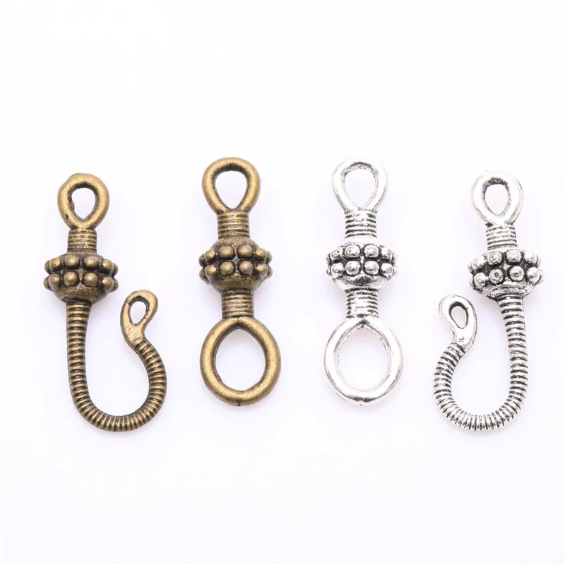 

Wholesale 20 sets 25x10mm Tibetan Silver Snake Hook Toggle Clasps For Jewelry Making DIY Jewelry