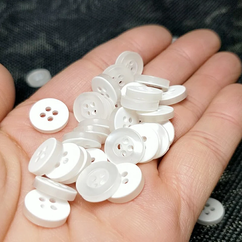 HL 100/300 шт, 11 мм, 4 отверстия, молочно-белые пластиковые пуговицы, Швейные аксессуары для одежды, рубашки, поделки своими руками