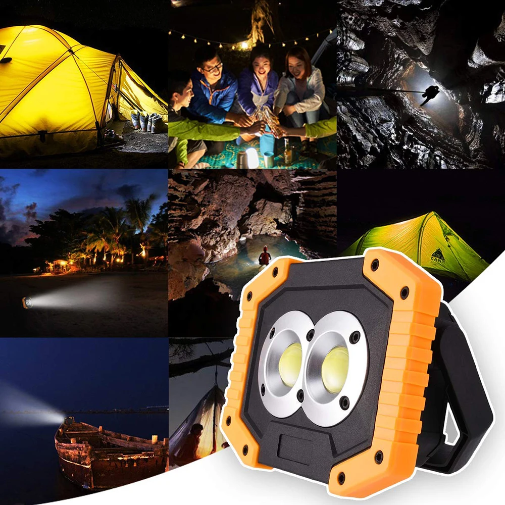 

USB Rechargeable COB Work Light Portable LED Flashlight Floodlight Searchlight Waterproof Power Bank For outdoor lighting