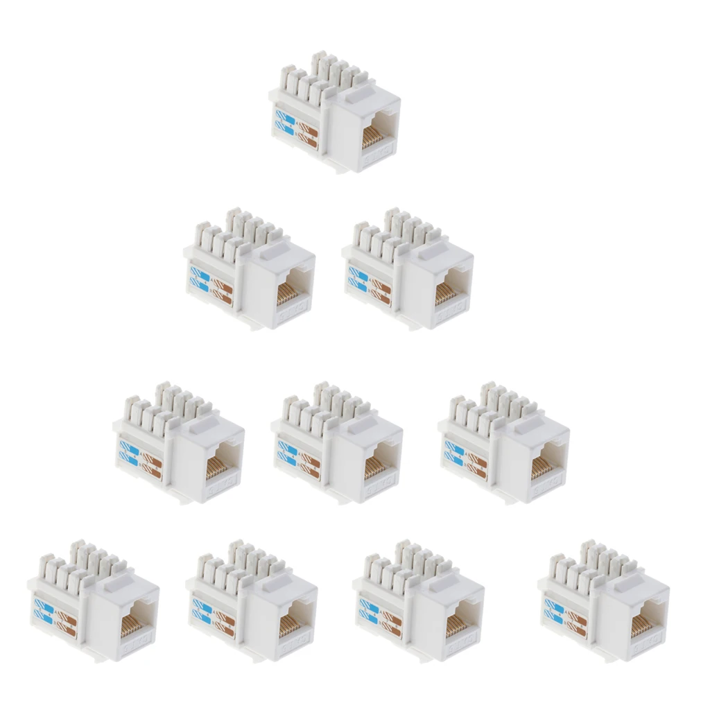 Сетевой модуль RJ45 Cat6 Keystone Ethernet Punch Down адаптер-10 шт. | Компьютеры и офис