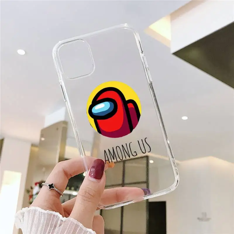 

hot game among us Phone Case Transparent soft For iphone 5 5s 5c se 6 6s 7 8 11 12 plus mini x xs xr pro max
