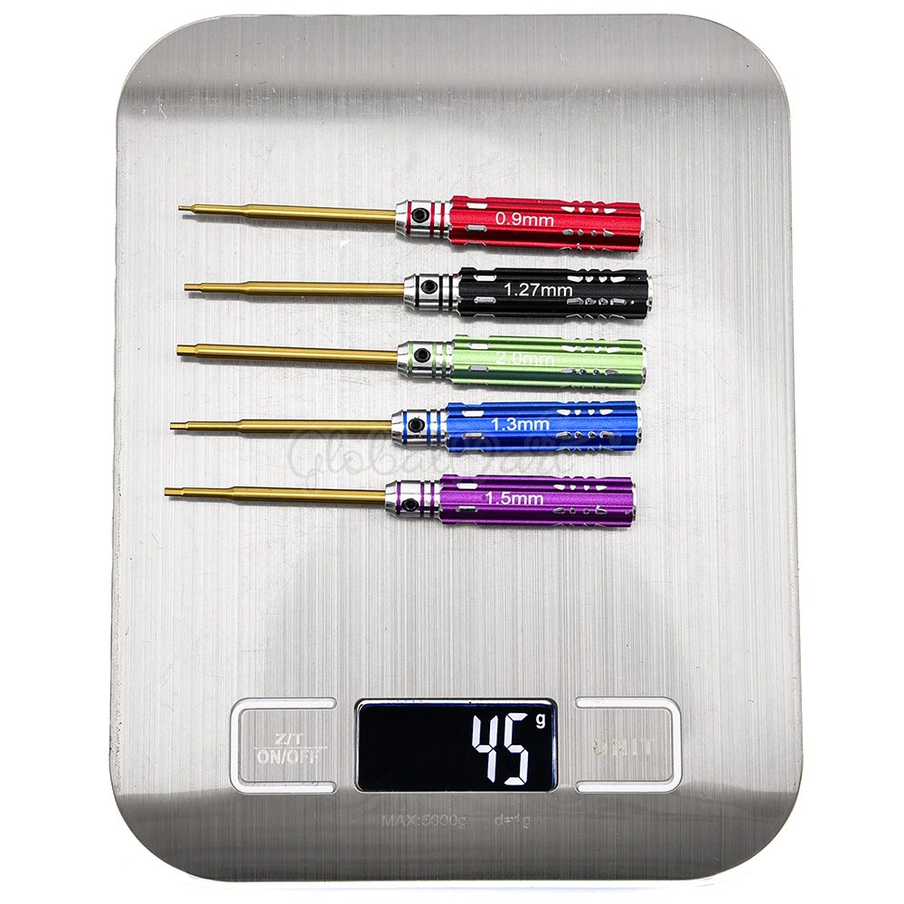 5PCS/Set Hex Screw Driver RC Screwdriver Tools Kit Set 0.9mm 1.27mm 1.3mm 1.5mm 2.0mm for Repair Tool 1/24 Axial SCX24 Car |