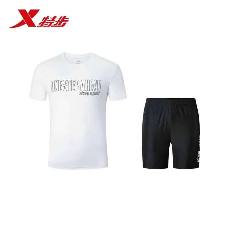 Мужской спортивный костюм из двух предметов Xtep повседневная спортивная футболка