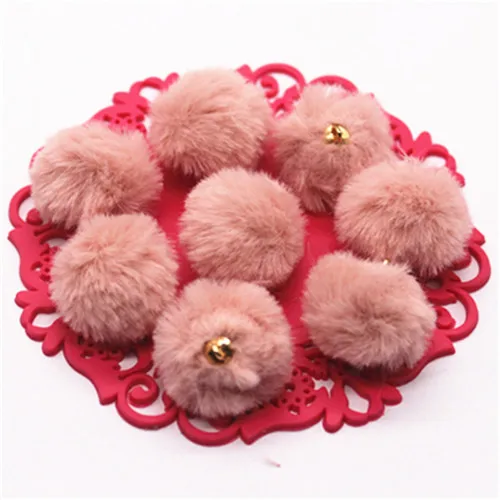 pink 20pcs 20 шт 25 мм смешанные цвета имитируют кроличий мех покрытая тканью, круглая круглые бусины кулон домашний сад кабошон ремесла Ювелирные изделия DIY - Цвет: pink 20pcs