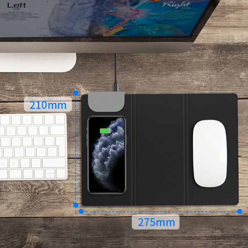 

10W Qi Wireless Charger Mouse Pad for iPhone 11 Samsung Wireless Charging Mat Pad Folding Gaming Mouse Pad with Wireless charger