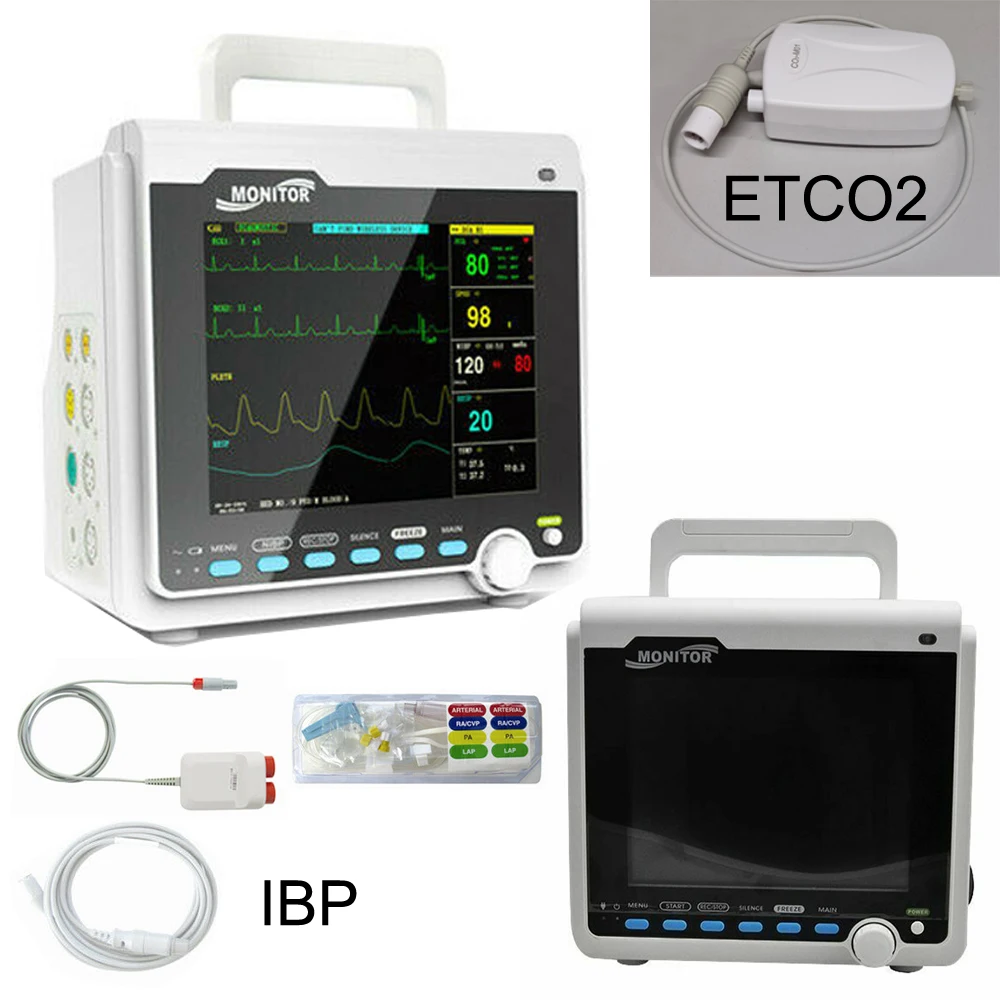 

Contec CMS6000 6-Parameter Medical Mechine SPO2/ECG/PR/NIBP Heart Rate Patient Monitor ICU With ETCO2+IBP