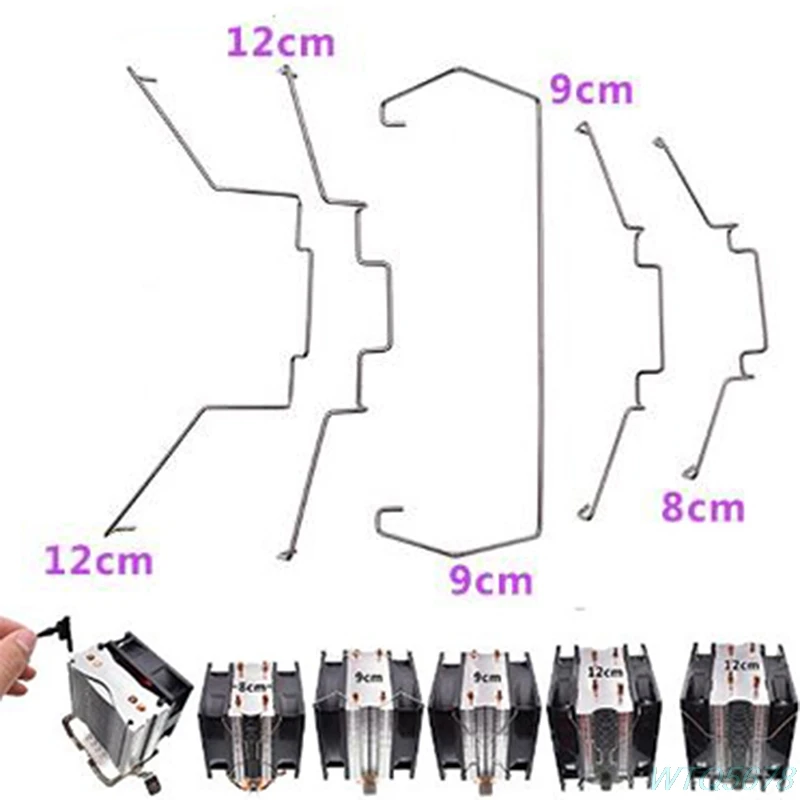 

1Pair CPU Radiator Fan Hook Fixed Bracket Fan Buckle Elastic Steel Fan Buckle Spring wire hooks 8/9 cm fasteners