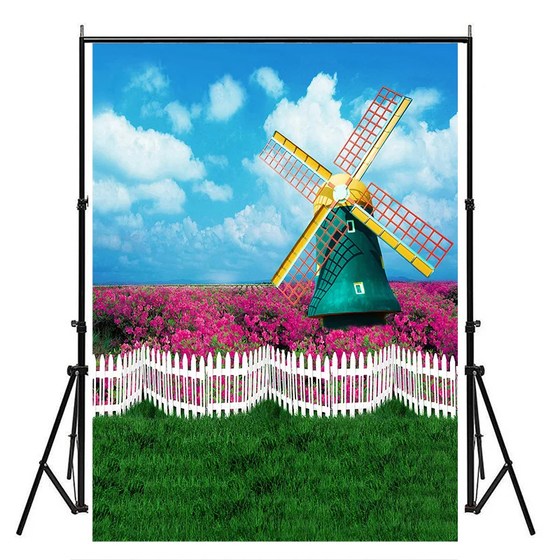 

Фон для фотосъемки с изображением свежих цветов, 60x84 дюйма