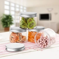 50pcslot clear plastic food storage container jar set with lid kitchen bulk sealed cans refrigerator tank container for cereal