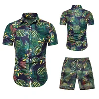 hawaii mens casual sets 2021 summer new fashion floral short sleeved shirts two piece suit beach clothing european size s 2xl