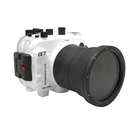 40m130ft for sony a7 ng series a7r a7s underwater camera housing diving box case cover with 90mm lens long port white