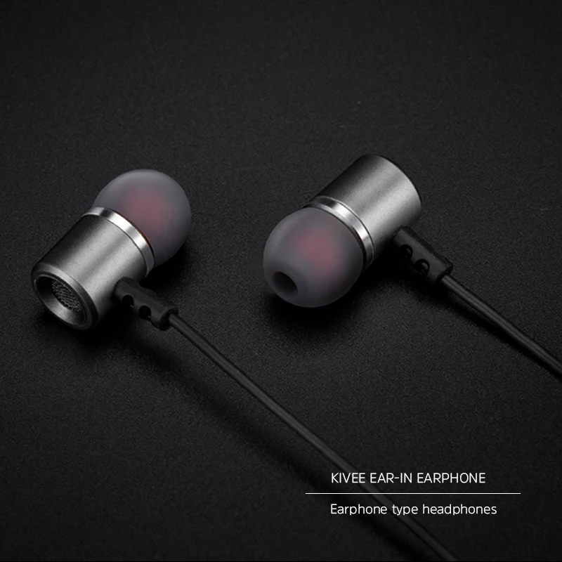 Универсальные проводные наушники Kivee с микрофоном стерео усиленными басами для