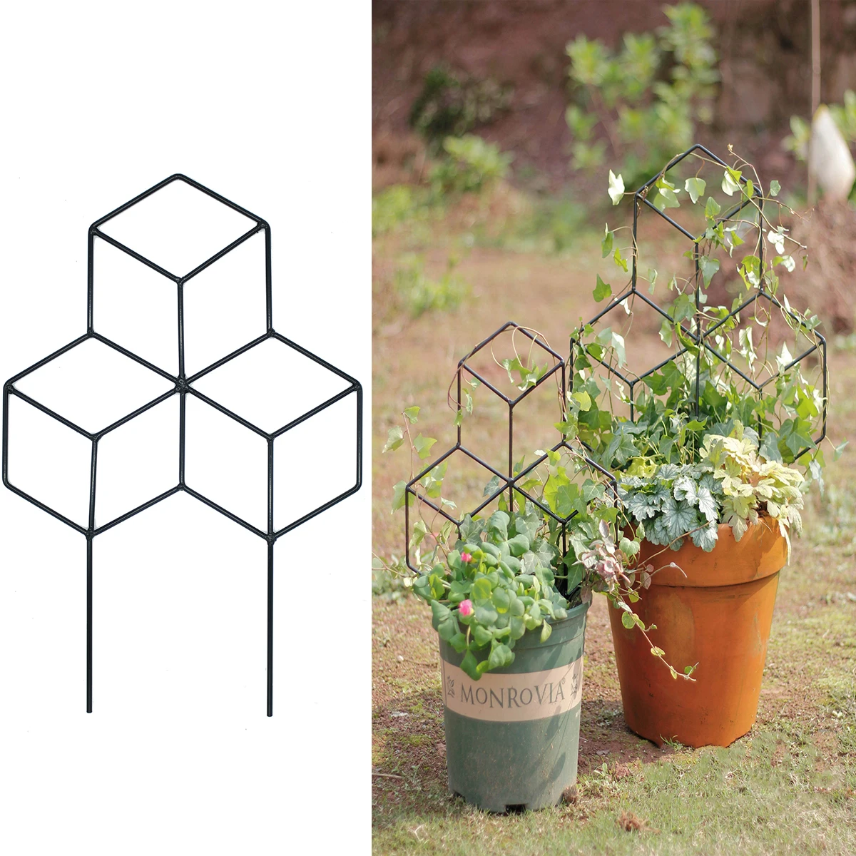 

Metal Garden Climbing Trellis Black Coated Plant Trellis For Climbing Plants In Pots Flower Vegetables Garden Tools