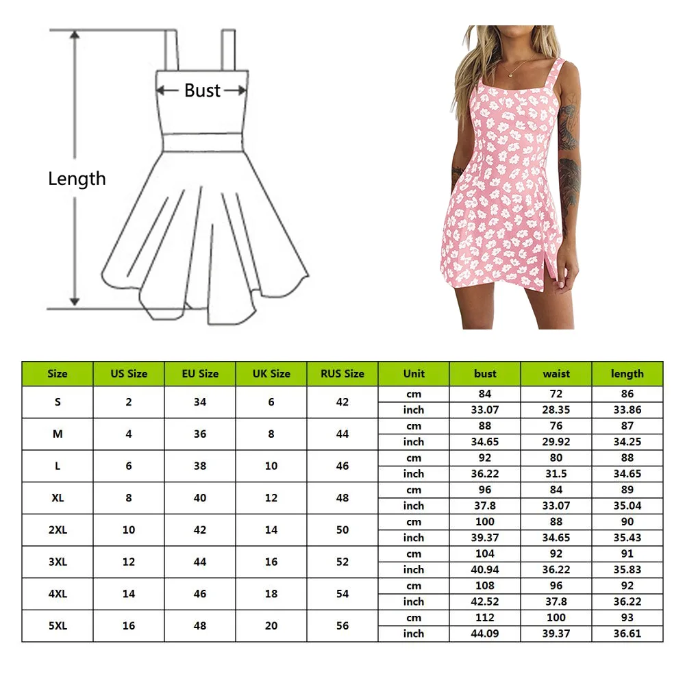 

Plus size Nice Floral Mini Dress Women Sexy Strap Spilt Bodycon Club Dress Party Short Dresses Vestidos Flower Beach Sundress