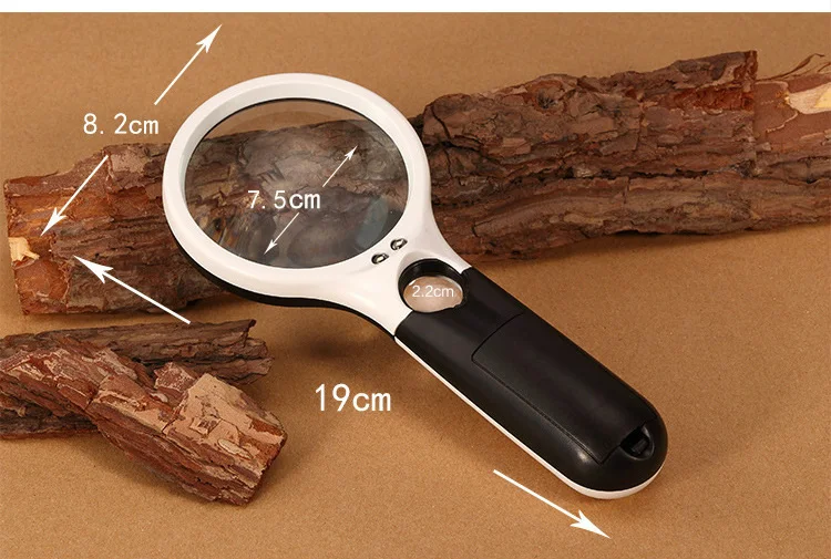 Ручной увеличительный микроскоп 3X 15X с подсветкой увеличительное стекло для