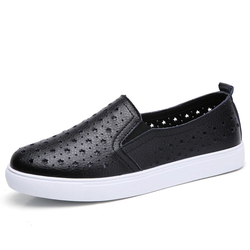 

Women's Loafers Flat Shoes 2020 Spring and Autumn Women's Wear White Leather Moccasin Casual Women's Shoes