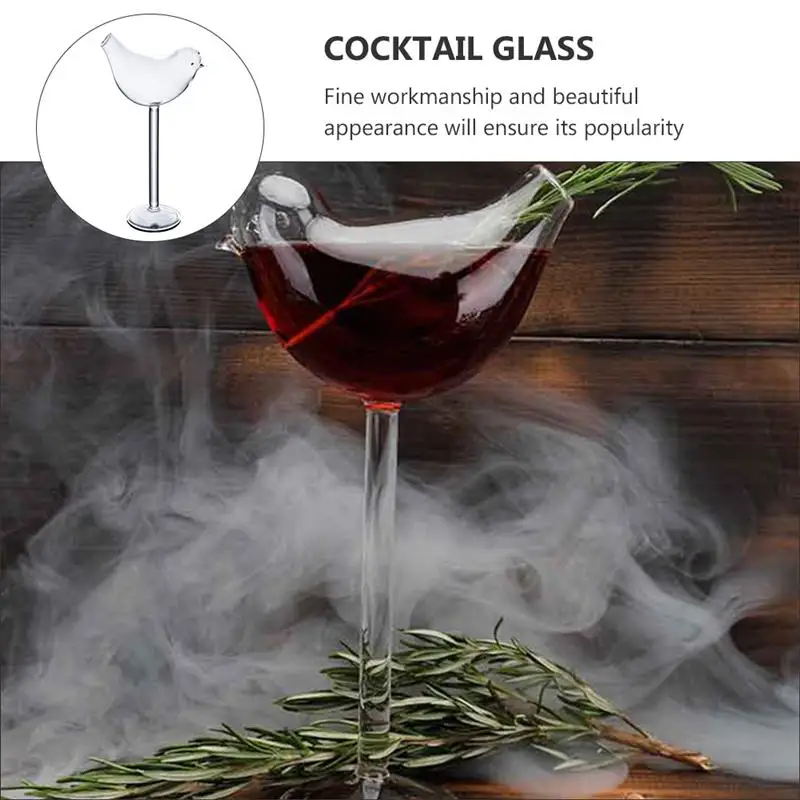 

2pcs Bird Shape Glass Cups Cocktail Glass Goblets Cocktail Holders