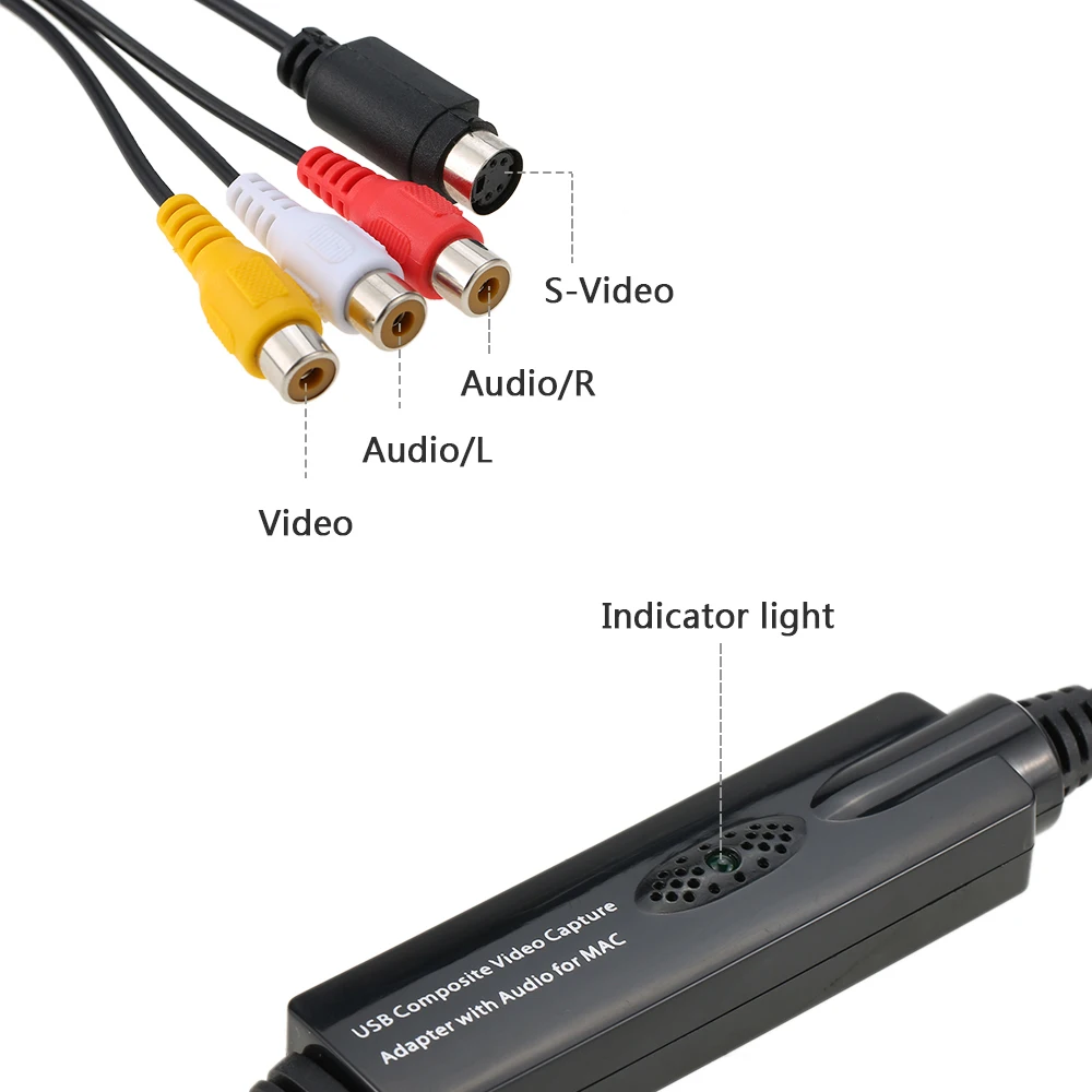 USB Видео Аудио Захват рекордер адаптер карта для MAC OS 10 4 12 видеокамера VHS лента