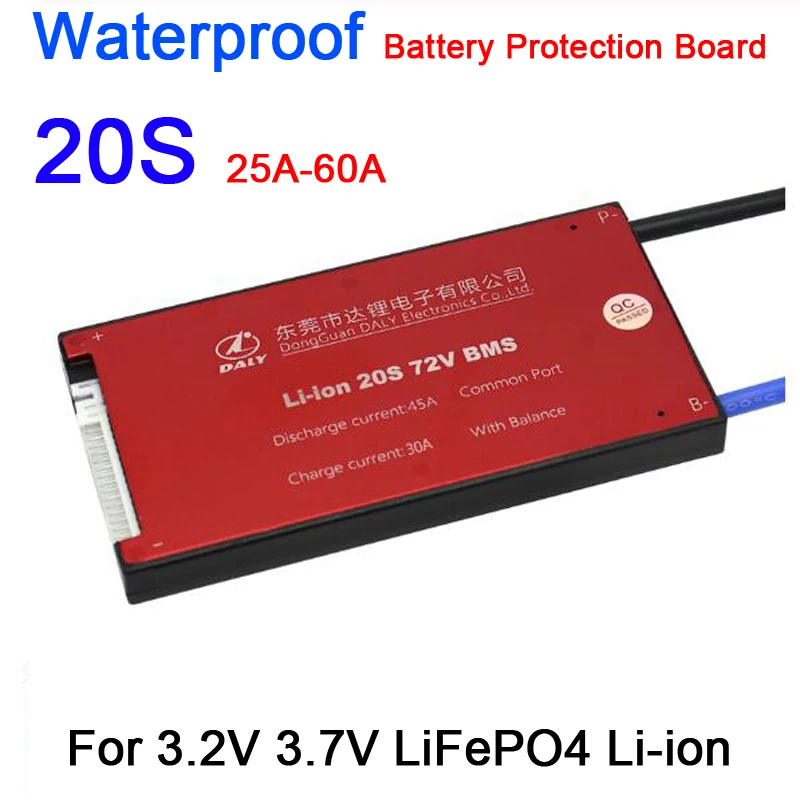 20S 72V 60V 30A 60A LiFePO4 Защитная плата литий ионного аккумулятора W/ BMS балансировочные