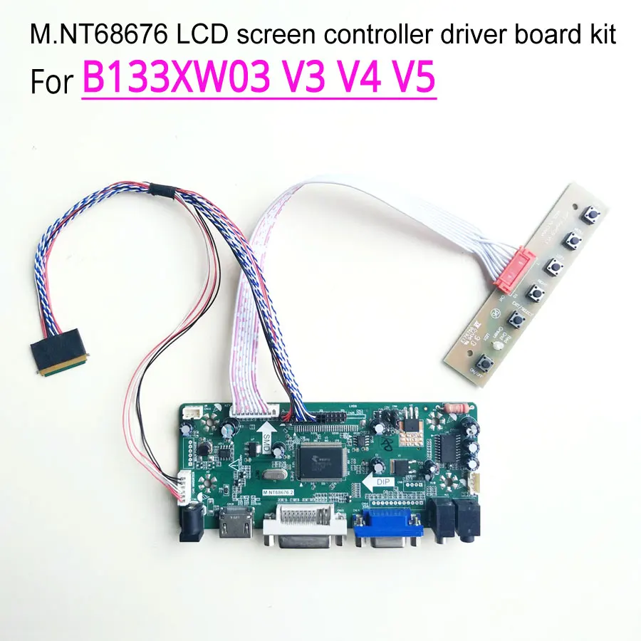 

Для B133XW03 V3 V4 V5 WLED LVDS 40Pin ноутбук ПК ЖК VGA + DVI 1366*768 13,3 "MNT68676 контроллер экрана плата привода DIY комплект
