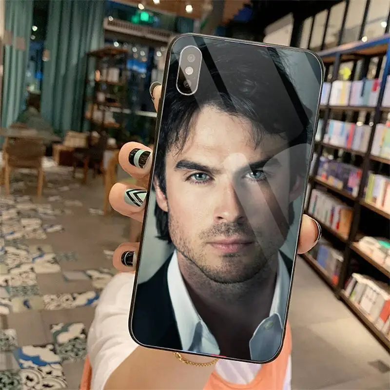 

Vampire Diaries ian somerhalder Phone Case Tempered glass For iphone 5C 6 6S 7 8 plus X XS XR 11 PRO MAX