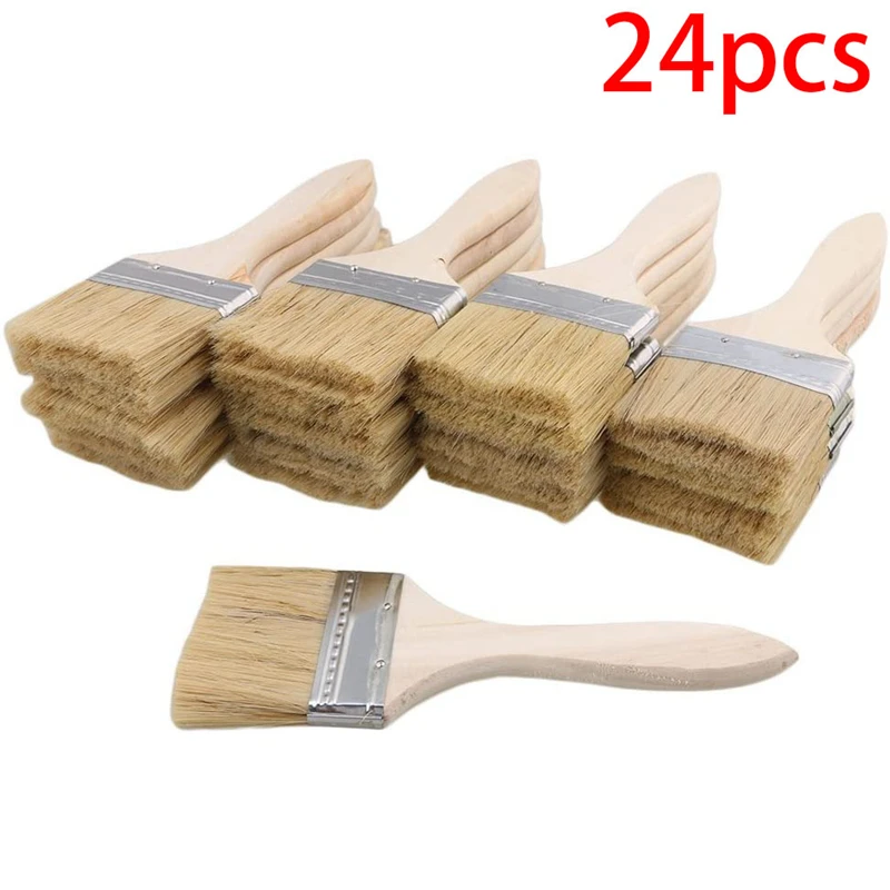 24Pcs Paint Brushes 70mm Chip and Varnish Brush Perfect for Wall Wood Painting Stains Glues |
