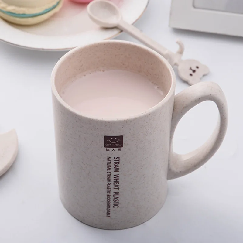 Кружка для молока на завтрак чашка пищевого класса мультфильм Питьевая с крышкой