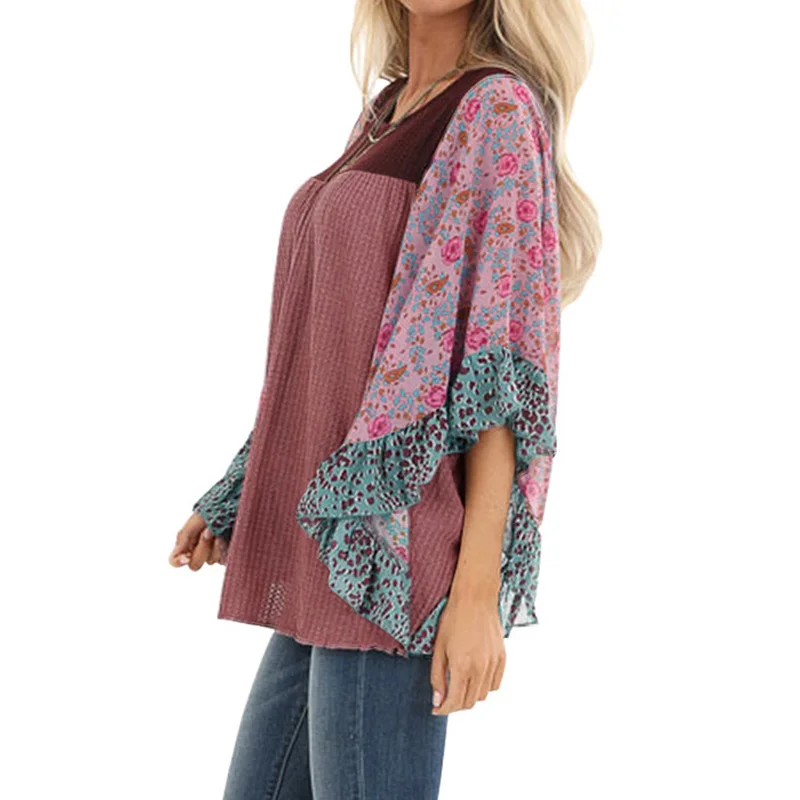 Для женщин размера плюс 5XL свободного кроя с круглым вырезом футболка длинным