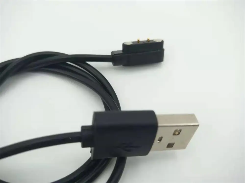 2pin Напульсники линия зарядки Смарт-часы магнитное устройство для зарядки кабель 2-контактный 4 мм USB Мощность Зарядное устройство кабели аварийная защита