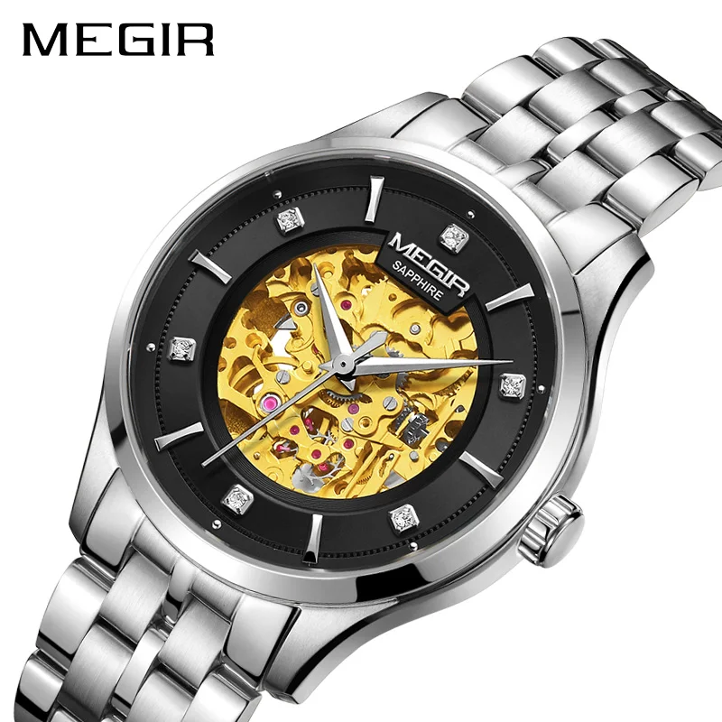 Часы наручные MEGIR Мужские механические автоматические брендовые Роскошные