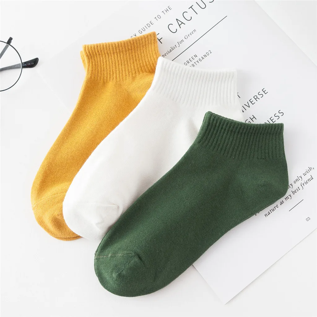Женские хлопковые носки одноцветные удобные до щиколотки | Женская одежда