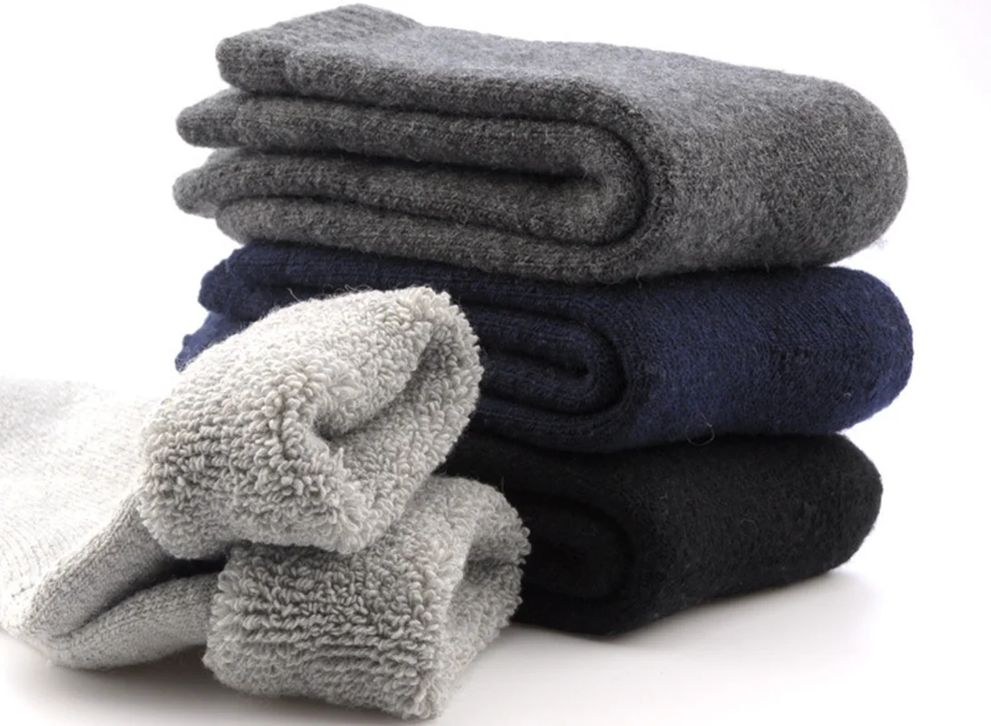 Зимние теплые женские однотонные кашемировые носки утолщенные толстые