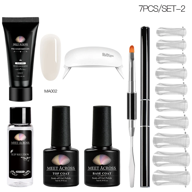 30 мл полигель для наращивания ногтей прозрачный розовый дизайн УФ гель