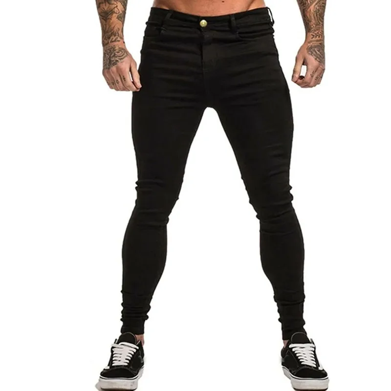 

Mens Pop Style Skinny Jeans Men Black Casual Streetwear Jogger Pants Mens Jeans High Street Slim Fit Man Vogue Denim Trousers