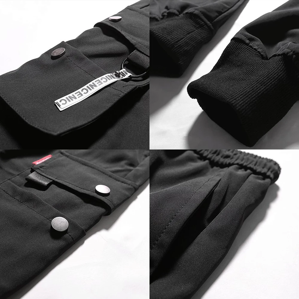 Men Casual Joggers Cargo Trousers Tactical Pants Men Solid Multi-pocket Sportswear Hip Hop 2022 Summer  Men's Clothing
