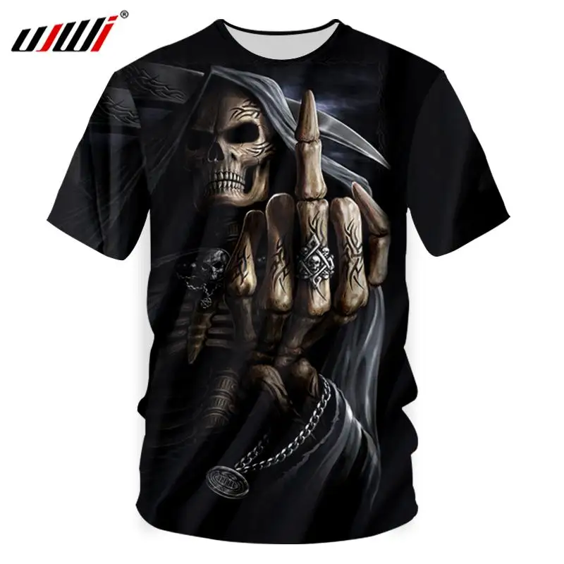 Футболка UJWI мужская с 3D принтом крутая тенниска мрачного Жнеца и отчаянием