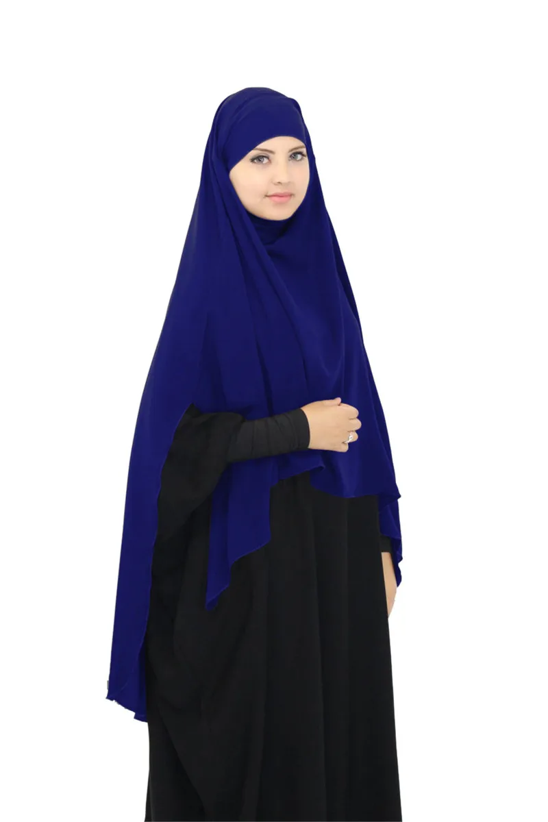 

Jilbab islmico para mujer, bufandas para la cabeza de estilo musulmn, Hijab, ropa de oracin turca, rabe, 506
