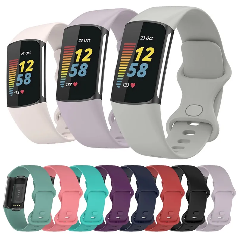 

Силиконовый мягкий ремешок для смарт-часов для Fitbit Charge 5, ремешок для смарт-браслета, ремешок для часов, браслет для заряда 5, спортивные аксе...