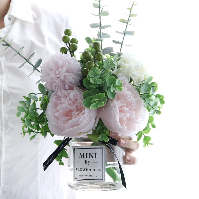 Современная ваза + искусственный цветок Набор фигурок украшение для дома