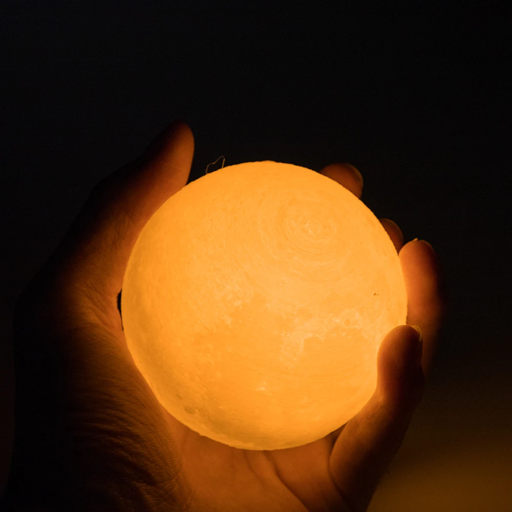 Лунный светильник 2 цвета меняющий 3D сенсорный выключатель перезаряжаемый принт