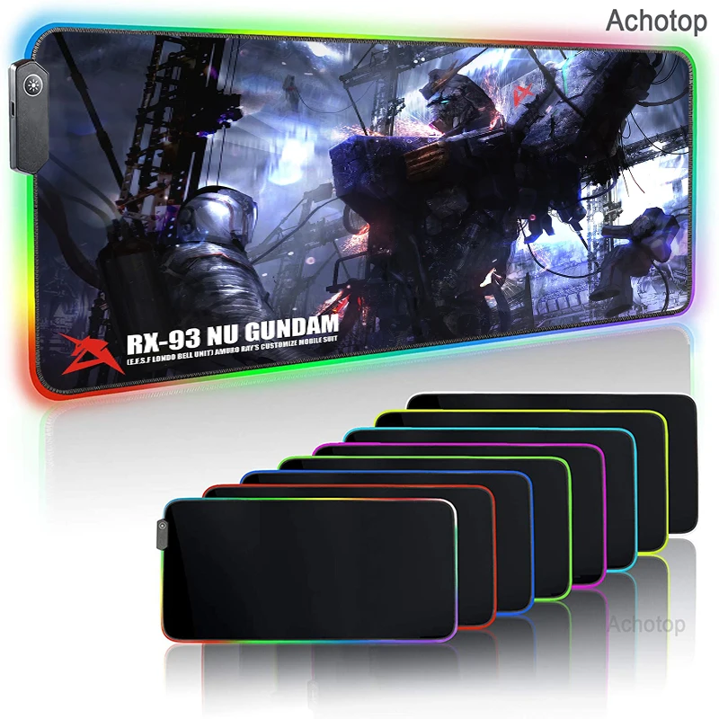 

Gundam Gaming Mouse Pad Computer Mousepad RGB Large Mouse Pad Gamer XXL Mouse Carpet Big Mause Pad PC Desk Play Mat with Backlit
