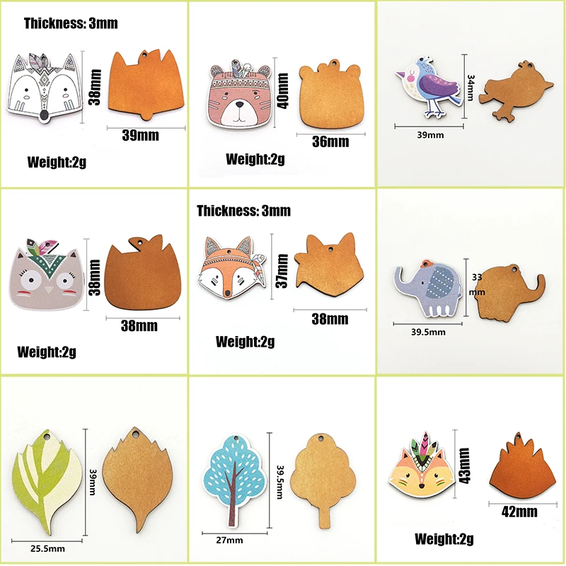 

Barwodo 10PCS Natural Wooden Pendant Wholesale Items For Business Accessories For Necklace Pendants For Jewelry Making Supplies