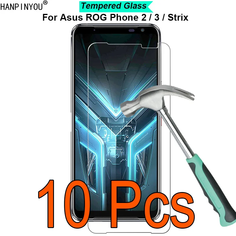 Закаленное стекло 2.5D для Asus ROG Phone II 2 ZS660KL / 3 ZS661KS Strix твердость 9H 10 шт.|Защитные