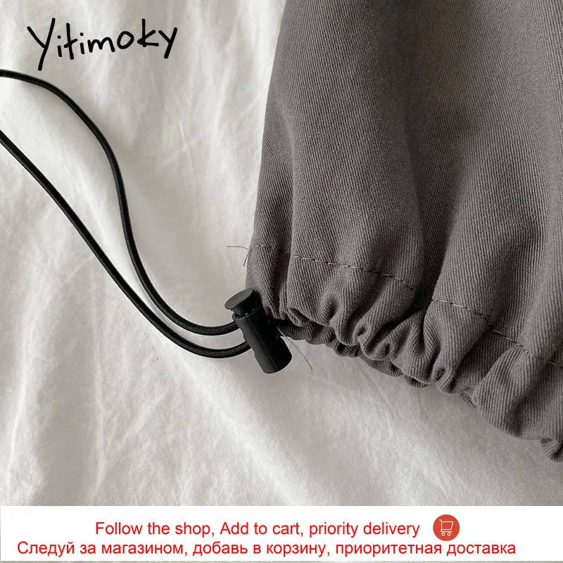

Yitimoky High Waist Sweatpants Women Pants Elastic Solid Black Harem Pants Loose Streetwear Summer 2021 Casual New Fashion Soft