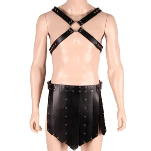 Из искусственной кожи Регулируемый мужской комплект, нагрудный ремень для тела сексуальное БДСМ-белье с заклепками, готический Рейв, костюм бандаж, экзотическое Мужское нижнее белье для взрослых