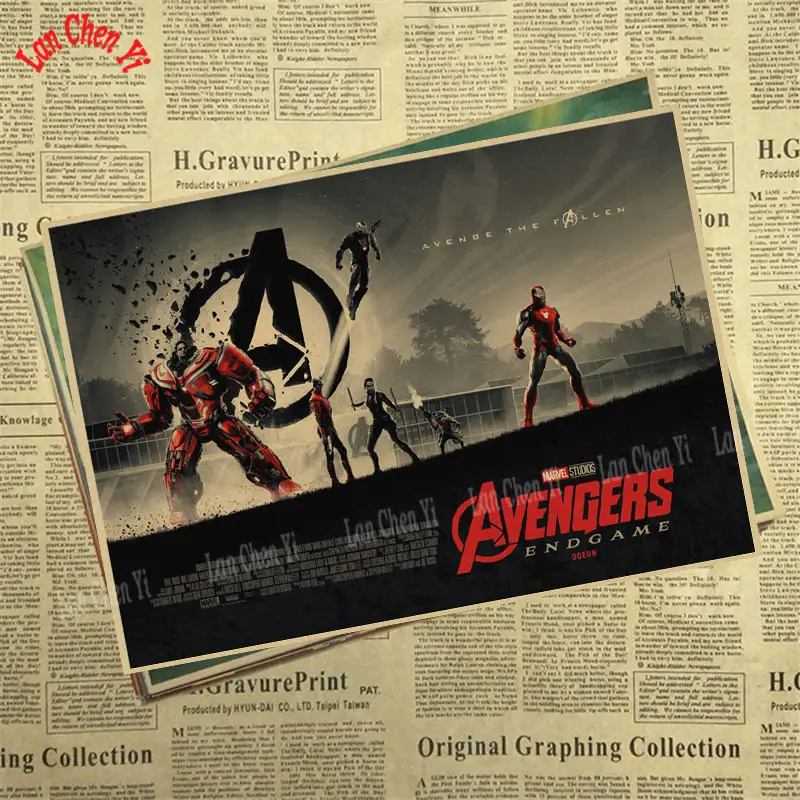 Фиолетовый Marvel Фильм Мстители: эндшпиль крафт-бумага плакат художественный напечатанный номер живопись наклейки на стену - Цвет: Фиолетовый