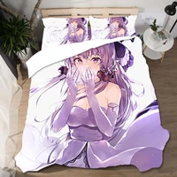 anime cartoon girl pattern bedding set duvet cover beds set linens pillowcases bed cover set single queen king size home textile